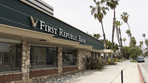 A First Republic Bank branch in Santa Monica, California, US, on Monday, March 13, 2023. The collapse of Silicon Valley Bank has prompted a global reckoning at venture capital and private equity firms, which found themselves suddenly exposed all together to the tech industrys money machine. Photographer: Lauren Justice/Bloomberg
