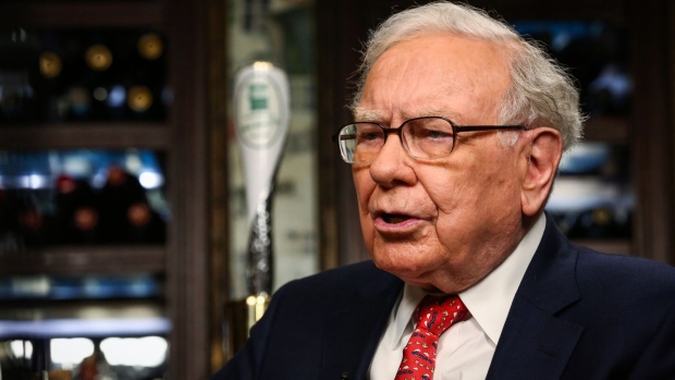 Warren Buffett, chairman and chief executive officer of Berkshire Hathaway Inc., speaks during a Bloomberg Television interview in New York, U.S., on Wednesday, Aug. 30, 2017. Buffett said the rally in markets over the last several years has made it harder to find bargains, but that stocks remain his choice over bonds.