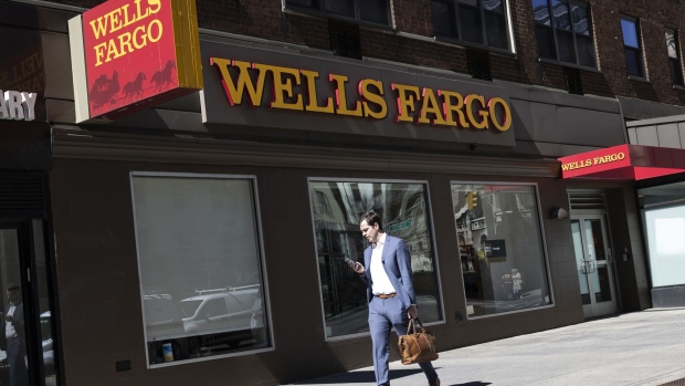 A Wells Fargo branch in New York on March 29, 2023.