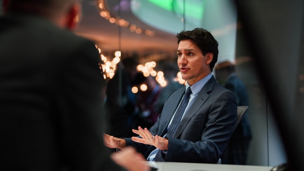 Canadian Prime Minister Justin Trudeau speaks at Bloomberg headquarters in New York on Friday.