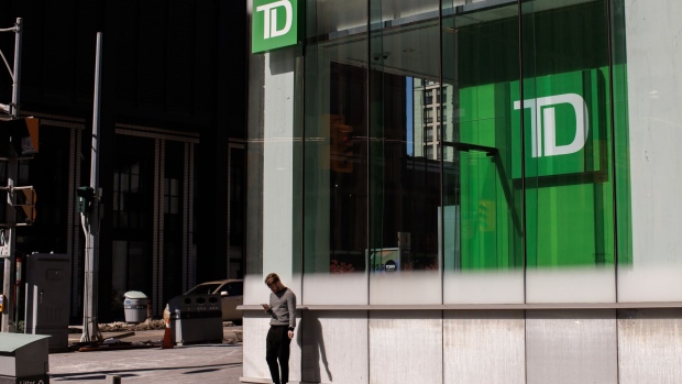 A Toronto-Dominion (TD) bank branch in Toronto, Ontario, Canada, on Wednesday, March 15, 2023. First Horizon Corp. fell by the most since September 2008 as the crisis in regional banks cast doubt on whether Toronto-Dominion Bank will follow through with its planned $13.4 billion takeover of the lender.