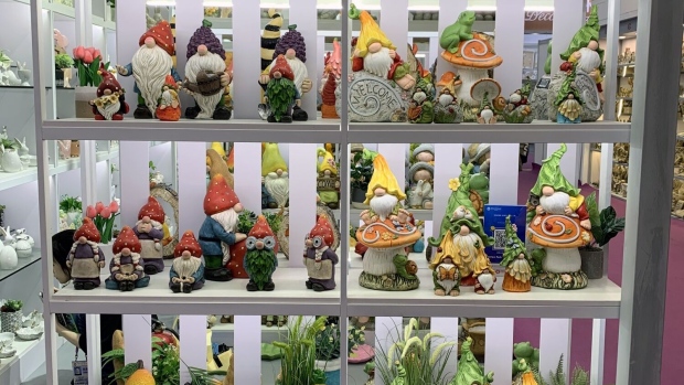 Garden gnomes on sale at the Canton Fair. Source: Bloomberg