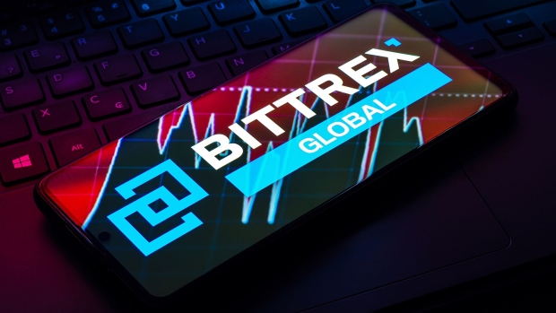 The Bittrex logo is seen displayed on a smartphone. Photographer: Rafael Henrique/SOPA Images/LightRocket/Getty Images