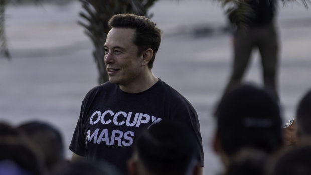 BOCA CHICA BEACH, TX - AUGUST 25: SpaceX founder Elon Musk after a T-Mobile and SpaceX joint event on August 25, 2022 in Boca Chica Beach, Texas. The two companies announced plans to work together to provide T-Mobile cellular service using Starlink satellites. (Photo by Michael Gonzalez/Getty Images)
