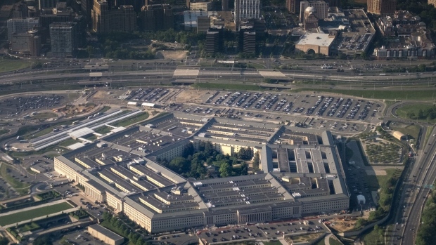 The Pentagon building in Arlington, Virginia, US, on Friday, April 21, 2023. Senators from both parties called for changes to the US government's system for classifying secret information after a closed-door briefing on the biggest leak of closely held documents in a decade. Photographer: Tom Brenner/Bloomberg