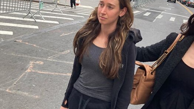 Charlie Javice outside court in New York on Tuesday, April 4, 2023.