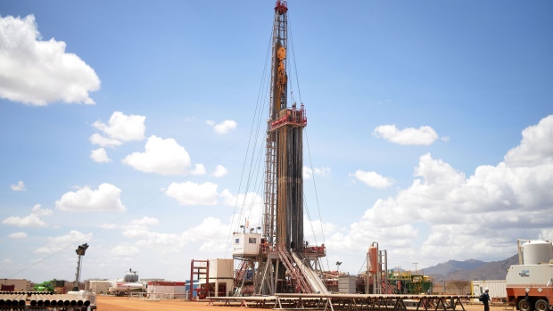 An oil drilling block managed by Tullow Oil at Lokichar basin in Turkana county, Kenya. Photographer: Tony Karumba/AFP/Getty Images