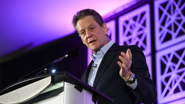 Robert Friedland, founder and executive co-chairman of Ivanhoe Mines Ltd., speaks at the Prospectors & Developers Association of Canada (PDAC) conference in Toronto, Ontario, Canada, on Sunday, March 5, 2023. Thousands of executives, investors, bankers and government officials are converging on Toronto over six days to attend one of the world's largest industry conferences as project pipelines shrink and companies face pressure to buy growth. Photographer: Christopher Katsarov Luna/Bloomberg