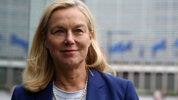 Sigrid Kaag, Netherlands finance minister, following the Annual EU Budget Conference 2022 at the European Commission headquarters in Brussels, Belgium, on Monday, Oct. 10, 2022. The European Union must ensure that there is effective oversight of government plans to reduce debt, Kaag said in a Bloomberg Television interview. Photographer: Valeria Mongelli/Bloomberg