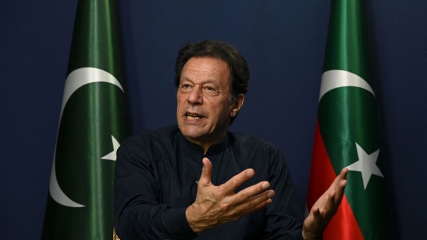Imran Khan at his residence in Lahore, earlier in May. Photographer: Arif Ali/AFP/Getty Images