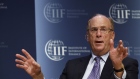 Larry Fink, chairman and chief executive officer of BlackRock, speaks during the Institute of International Finance (IIF) annual membership meeting in Washington, DC, US, on Wednesday, Oct. 12, 2022. This year's conference theme is "The Search for Stability in an Era of Uncertainty, Realignment and Transformation."