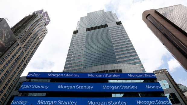 Digital signage is displayed outside Morgan Stanley headquarters in New York, U.S., on Thursday, July 12, 2018. Morgan Stanley is scheduled to release earnings figures on July 18.