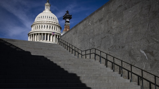 The U.S. Capitol building in Washington, D.C., U.S., on Monday, March 15, 2021. Senate Majority Leader Schumer said it's possible he'll use a Democrat's only method to pass President Biden's infrastructure plan with budget reconciliation.