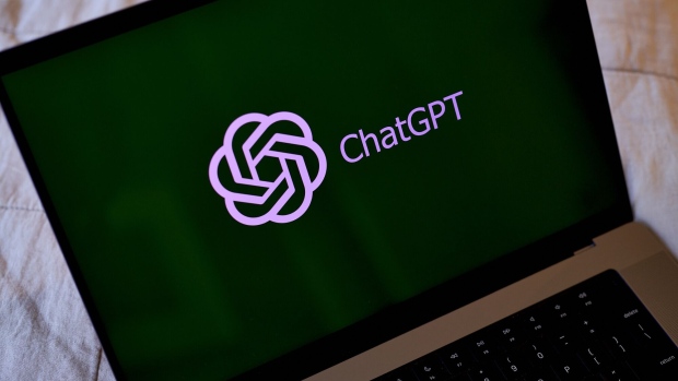 The ChatGPT logo on a laptop computer arranged in the Brooklyn borough of New York, US, on Thursday, March 9, 2023. ChatGPT has made writing computer code and cheating on homework easier. Soon, it could make email scams a cinch. That's the warning from Darktrace Plc, the British cybersecurity firm. Photographer: Gabby Jones/Bloomberg