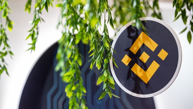 The logo for Binance Coin stands on display during the Dubai Crypto Expo at the Festival Arena in Dubai, United Arab Emirates, on Wednesday, Oct. 5, 2022. An already bad year for cryptocurrencies took another turn for the worse after a $568 million hack affecting Binance Coin became the latest in a string of security incidents to buffet digital assets. Photographer: Christopher Pike/Bloomberg