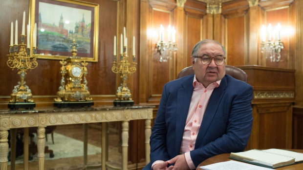 Alisher Usmanov, Russian billionaire, speaks during an interview at his office in Moscow, Russia, on Thursday, April 6, 2017. Arsenal’s second-biggest shareholder Usmanov said the London soccer team’s embattled coach should help pick his eventual successor and the board and main investor are also responsible for a recent lack of success.