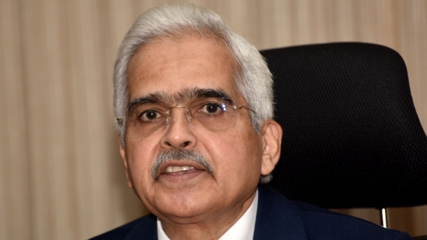 Shaktikanta Das, governor of the Reserve Bank of India (RBI), attends a news conference at the bank’s headquarters in Mumbai, India, on Thursday, April 6, 2023.