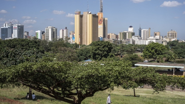 Commercial high-rise office buildings in Nairobi, Kenya, on Saturday, Dec. 5, 2020. Kenya is seeking a loan of as much as $2.3 billion from the International Monetary Fund under the lender’s extended fund facility. Photographer: Fredrik Lerneryd/Bloomberg