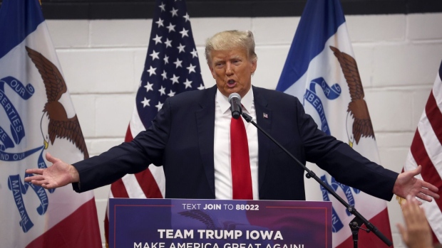 GRIMES, IOWA - JUNE 01: Former President Donald Trump greets supporters at a Team Trump volunteer leadership training event held at the Grimes Community Complex on June 01, 2023 in Grimes, Iowa. Trump delivered an unscripted speech to the crowd at the event before taking several questions from his supporters. (Photo by Scott Olson/Getty Images)
