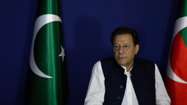 Imran Khan, Pakistan's former prime minister, during an interview in Lahore, Pakistan, on Friday June 2, 2023. Khan said Pakistan’s military establishment wanted to stop his opposition party from winning the next election, paving the way for a weak government as the country seeks to stave off a financial crisis.