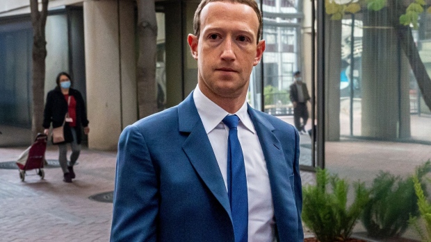 Mark Zuckerberg, chief executive officer of Meta Platforms Inc., arrives at federal court in San Jose, California, US, on Tuesday, Dec. 20, 2022. The Federal Trade Commission claims Meta's plan to buy the competitor will give it an unfair advantage in the burgeoning VR market.