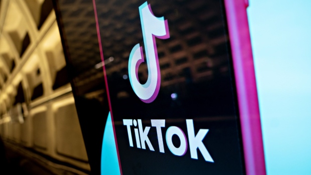 A TikTok advertisement at a Metro station in Washington, DC, US, on Thursday, March 30, 2023. TikTok’s chief executive appearance in Congress last week did little to calm the bipartisan fury directed at the viral video-sharing service. Photographer: Andrew Harrer/Bloomberg
