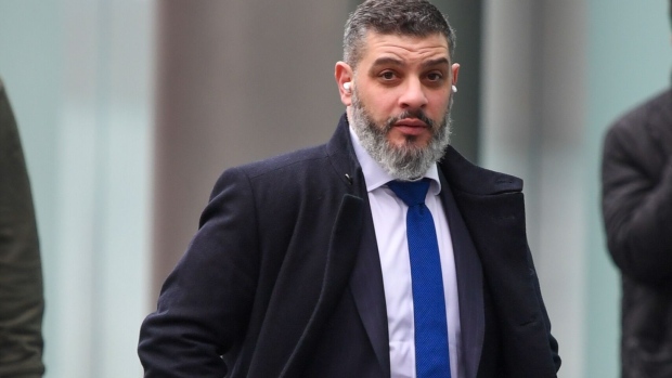 Anthony Constantinou departs from Southwark Crown Court during a break in his trial in London, UK, on Thursday, March 30, 2023. Constantinou, who ran Capital World Markets Ltd. and allegedly controlled the clients’ money, is on trial accused of seven offenses between 2013 and 2015 including fraudulent trading.