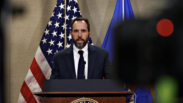 Jack Smith, US special counsel, speaks during a news conference in Washington, DC, US, on Friday, June 9, 2023. Donald Trump has been indicted over his refusal to return classified documents found at his Florida home, the first time a former president has faced federal allegations of criminal conduct.