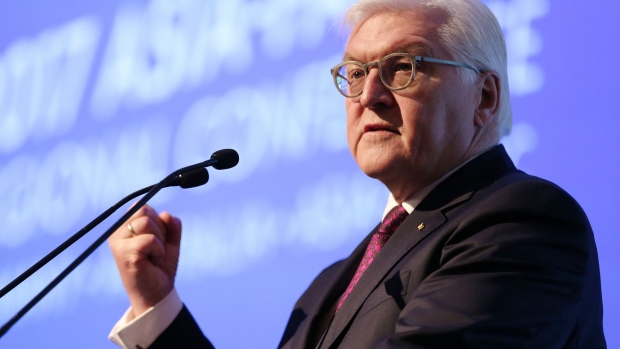 Frank-Walter Steinmeier, Germany's president, speaks during the Asia-Pacific Regional Conference in Perth, Australia, on Saturday, Nov. 4, 2017. The conference runs through to Nov. 5.