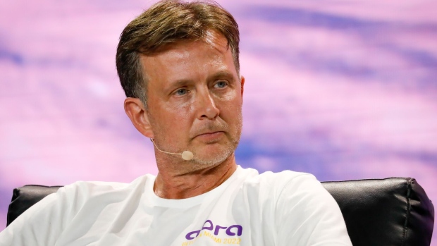Bill Barhydt, founder and chief executive officer of Abra, listens during the Bitcoin 2022 conference in Miami, Florida, U.S., on Thursday, April 7, 2022. The Bitcoin 2022 four-day conference is touted by organizers as "the biggest Bitcoin event in the world."