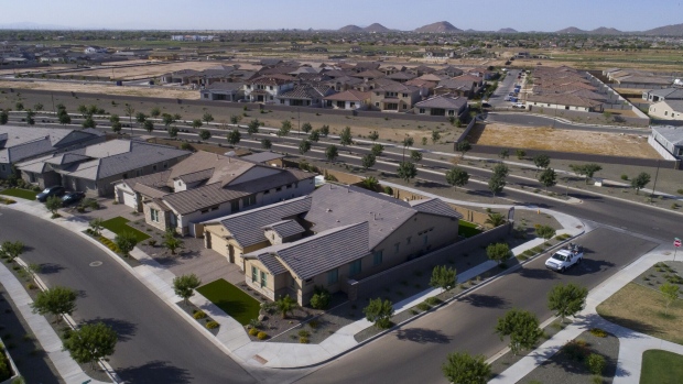 Newly constructed homes in Queen Creek, Arizona. Photographer: Rebecca Noble/Bloomberg