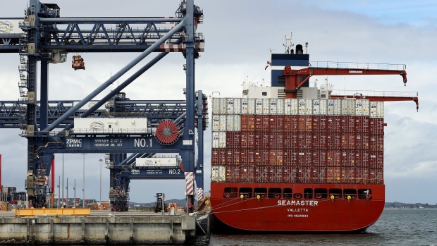 The Seamaster container ship at the Port Botany terminal in Sydney, Australia, on Tuesday, Sept. 6, 2022. Australia is scheduled to release trade figures on Sept. 8.