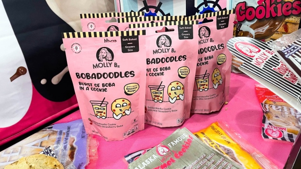 Gourmet cookie brand Molly Bz launched its snickerdoodle cookies with strawberry boba at the Fancy Food Show.
