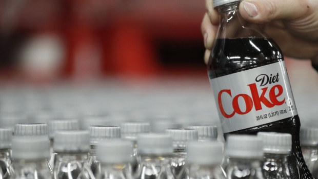 SALT LAKE CITY, UT - FEBRUARY 10: A bottle of Diet Coke is pulled for a quality control test at a Coco-Cola bottling plant on February 10, 2017 in Salt Lake City, Utah. Current Coke president James Quincey will become CEO on May 1. (Photo by George Frey/Getty Images) Photographer: George Frey/Getty Images