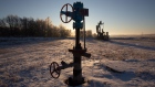Valve control wheels connected to crude oil pipework in an oilfield near Dyurtyuli, in the Republic of Bashkortostan, Russia, on Thursday, Nov. 19, 2020. The flaring coronavirus outbreak will be a key issue for OPEC+ when it meets at the end of the month to decide on whether to delay a planned easing of cuts early next year. Photographer: Andrey Rudakov/Bloomberg