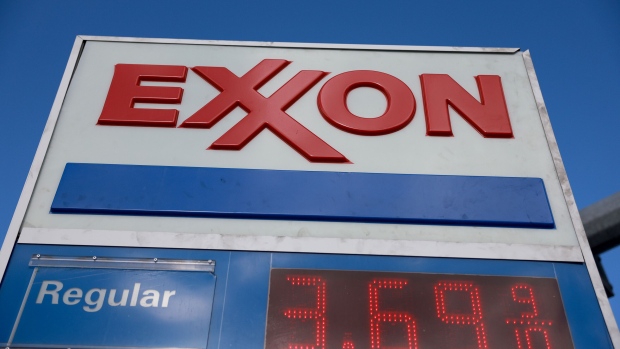 MIAMI, FLORIDA - JANUARY 31: An Exxon sign hangs at a gas station on January 31, 2023 in Miami, Florida. Exxon Mobil Corp. reported its highest-ever annual profit last year of $55.7 billion. (Photo by Joe Raedle/Getty Images) Photographer: Joe Raedle/Getty Images North America