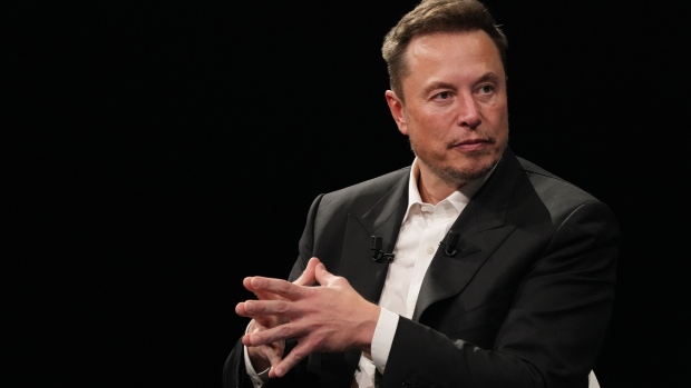 Elon Musk, billionaire and chief executive officer of Tesla, at the Viva Tech fair in Paris, France, on Friday, June 16, 2023. Musk predicted his Neuralink Corp. would carry out its first brain implant later this year.