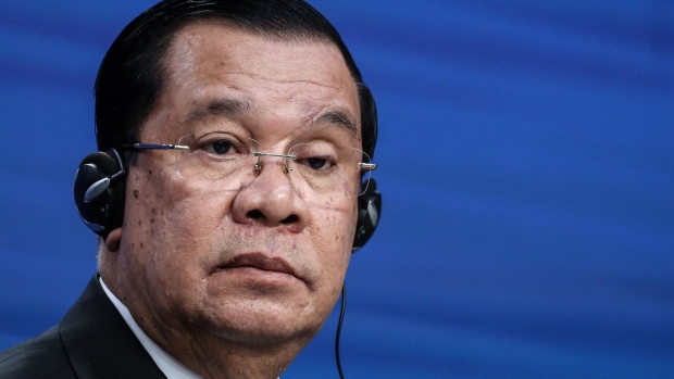 Hun Sen, Cambodia's prime minister, at a news conference following the EU-ASEAN Commemorative summit in Brussels, Belgium, on Wednesday, Dec. 14, 2022. The European Union will propose a €10 billion ($10.6 billion) investment package to countries in Southeast Asia as the European bloc seeks to strengthen ties with the region to diversify supply chains and rally support against Russia.