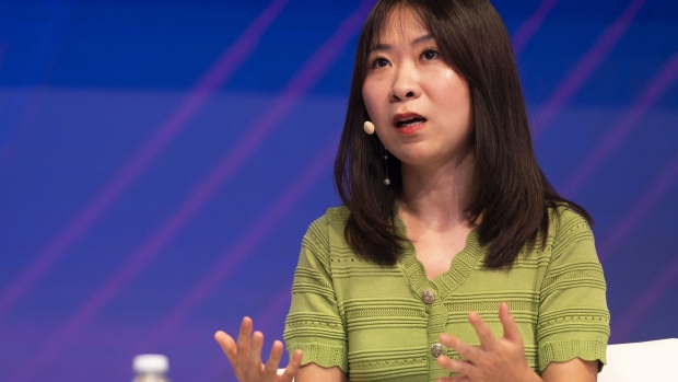 Constance Wang, the former chief operating officer of the FTX crypto exchange, speaks in Singapore on Sept. 28, 2022.