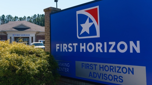 A First Horizon bank branch in Peachtree Corner, Georgia, U.S., on Thursday, March 3, 2022. Toronto-Dominion Bank agreed to buy First Horizon Corp. for $13.4 billion, putting its massive capital stockpile to use for its largest deal ever and expanding its presence in the U.S. Southeast.