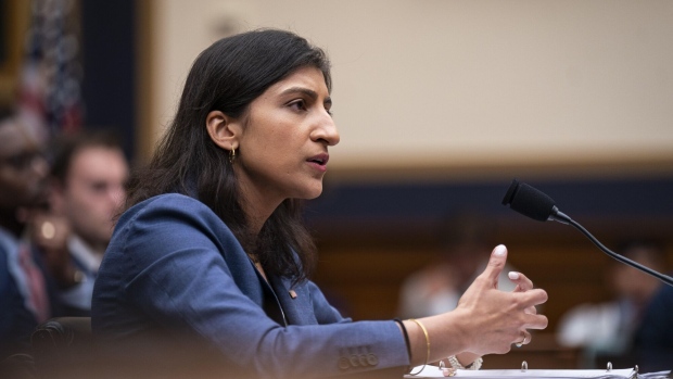 Lina Khan, chair of the Federal Trade Commission (FTC), speaks during a House Judiciary Committee hearing in Washington, DC, US, on Thursday, July 13, 2023. Khan is set for a grilling by House Republicans who've been sharply critical of her approach to antitrust and are sure to raise what they say are management missteps and ethical issues.