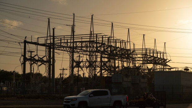 An AEP power station in Corpus Christi, TX during a heat wave in Corpus Christi, Texas, US, on Thursday, July 20, 2023. Heat advisories and excessive heat warnings stretch from California's Central Valley to Miami. Photographer: Eddie Seal/Bloomberg