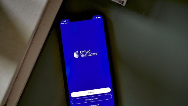 The UnitedHealth app on a smartphone arranged in New York, US, on Friday, July 7, 2023. UnitedHealth Group Inc. is scheduled to release earnings figures on July 14. Photographer: Gabby Jones/Bloomberg