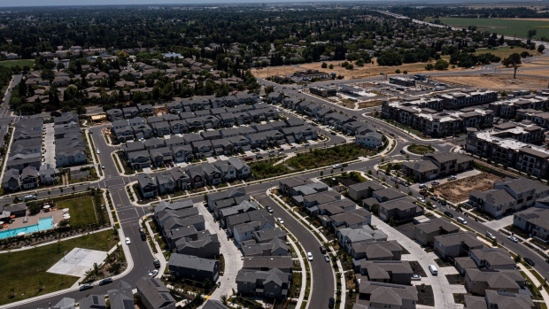 Homes in Sacramento, California, US, on Monday, July 3, 2023. The Mortgage Bankers Association is scheduled to release mortgage applications figures on July 6.