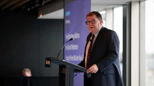 Grant Robertson, New Zealand's deputy prime minister, speaks during an event in Auckland, New Zealand, on Thursday, Oct. 6, 2022. New Zealand can avoid a recession even in the face of a global slowdown and as the nation’s central bank continues to aggressively tighten policy to slow inflation, Robertson said.