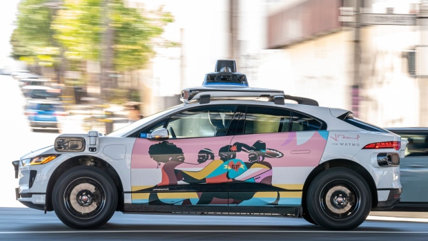 A Waymo autonomous taxi in San Francisco on Aug. 10.