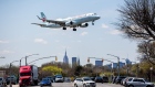 An Air Canada plane prepares for landing at LaGuardia Airport (LGA) in New York, U.S., on Tuesday, April 18, 2017. 