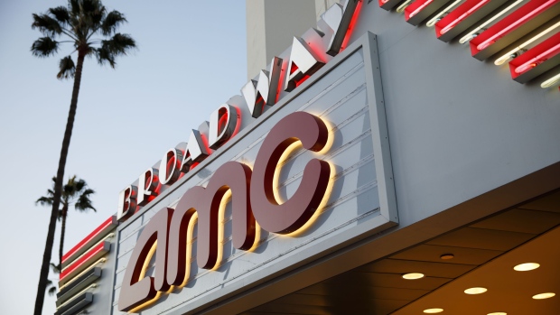 Signage is displayed outside an AMC Entertainment Holdings Inc. movie theater in Santa Monica, California, U.S., on Tuesday, Feb. 27, 2018. AMC Entertainment is scheduled to release earnings figures on March 1. Photographer: Patrick T. Fallon/Bloomberg