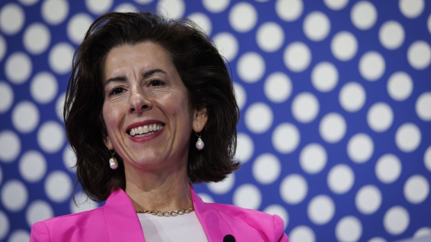 Gina Raimondo, US commerce secretary, speaks during the SelectUSA Investment Summit in National Harbor, Maryland, US, on Tuesday, May 2, 2023. The summit is to establish new connections and opportunities to grow through investing in the US, according to the organizers.