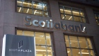 The Bank of Nova Scotia (Scotiabank) headquarters in Toronto, Ontario, Canada, on Wednesday, March 8, 2023. Rising rates are expanding Canadian banks' net interest margin, but a flatter and inverted yield curve limits upside, and a peak may come in 2023.